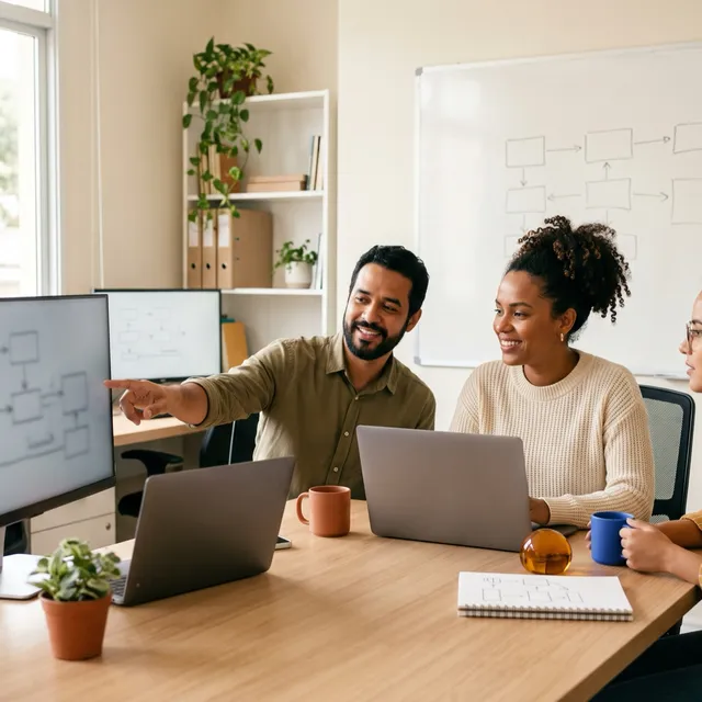 Equipe de desenvolvimento trabalhando junta