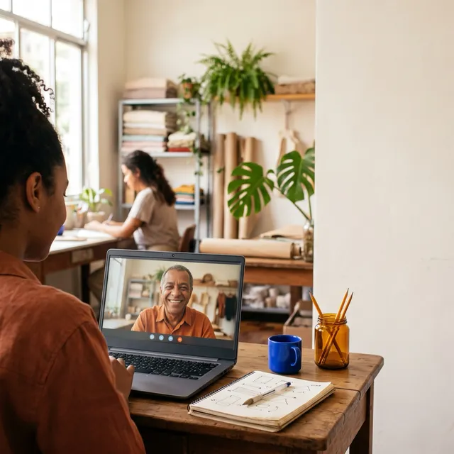 Reunião online com um cliente